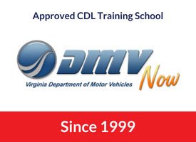 Virginia DMV logo with red bar stating CDS is an approved school since 1999