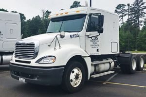 white cds truck with no bed on the back