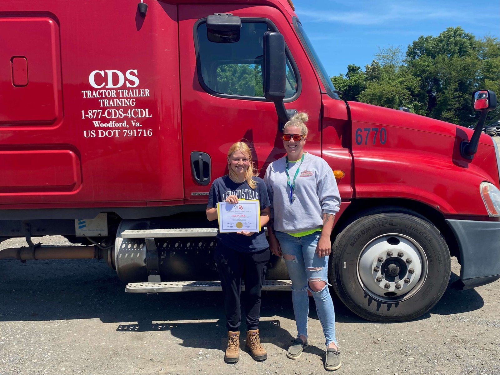 image of Amanda Worthen with a cdl graduate